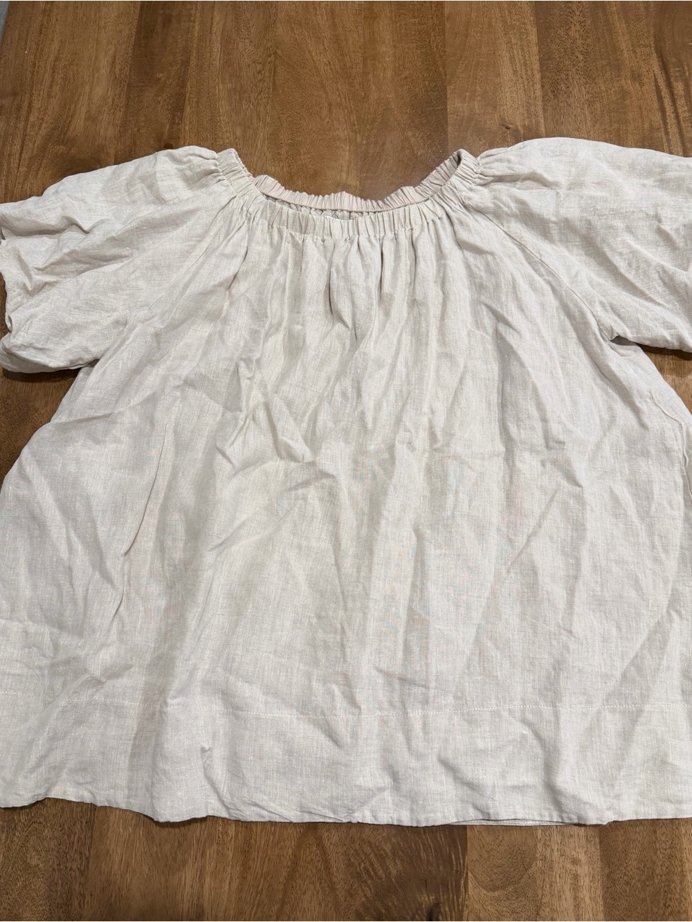 DISSH70 Linen Puff Sleeve Dress in White